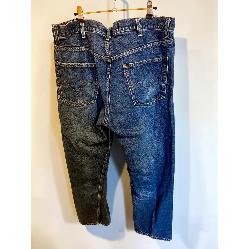 Levi's 505 Mens Regular Fit Straight Leg Jeans Dark Wash 90s Minimalist Denim